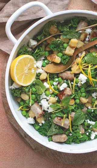 Gnocchi s klobáskou a hráškem