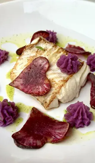 Treska s fialovými batáty