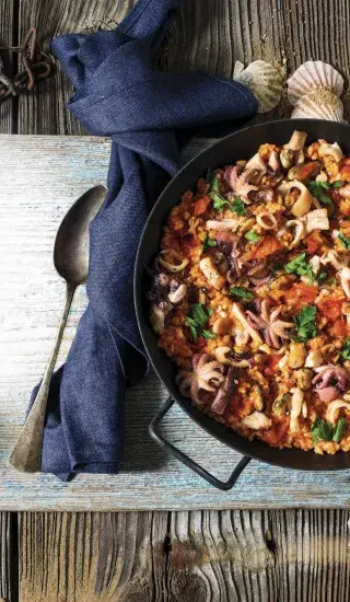 Jednoduchá paella s mořskými plody