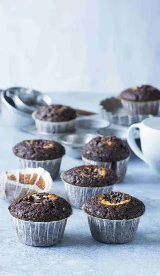 Kakaovo-kávové muffiny s tvarohem