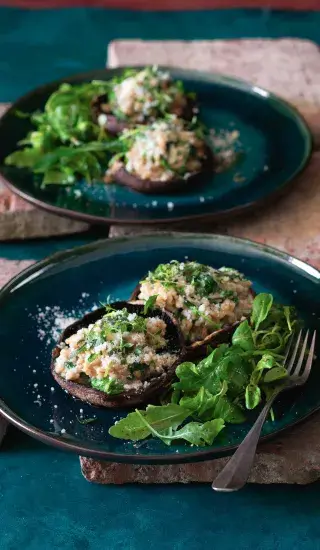 Kroupové rizoto & žampiony