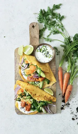 Mrkvové palačinky se sýrem tikka masala