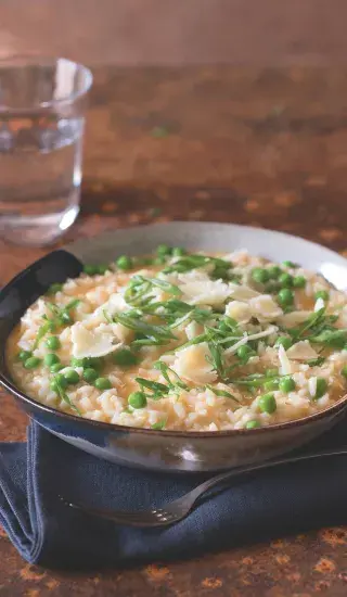 Mrkvové rizoto s hráškem