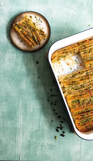 Nařasený filo dezert