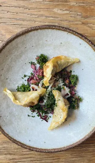 Napařované knedlíčky plněné tuňákovou směsí na asijský způsob s omáčkou