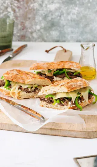 Philadelphia cheesesteak sandwich