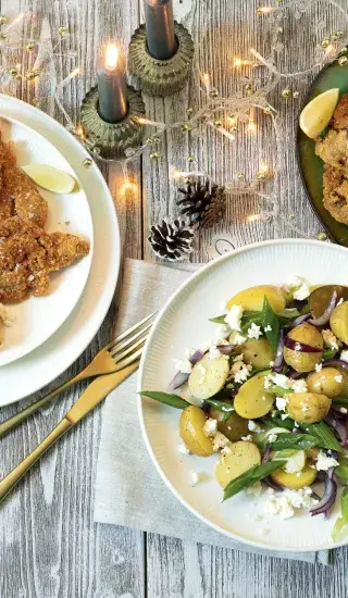 Řízky z hlívy ústřičné s lehkým bramborovým salátem