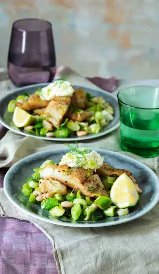 Ryba s pórkem a fazolemi