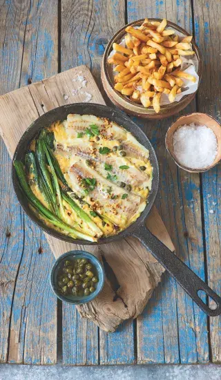 Rybí filé s kapary ve smetanovo-hořčičné omáčce