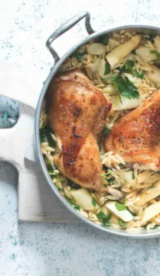 Kuře s těstovinami orzo