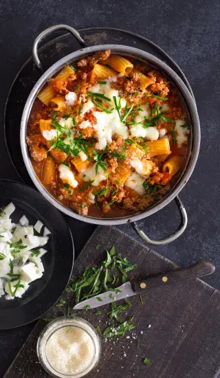 Těstoviny s krůtou z jednoho hrnce