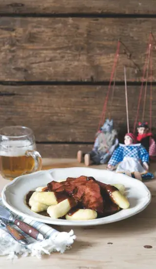 Uzené nasladko s bramborovými šiškami