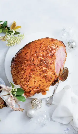 Vánoční pečená šunka s jablečnou glazurou