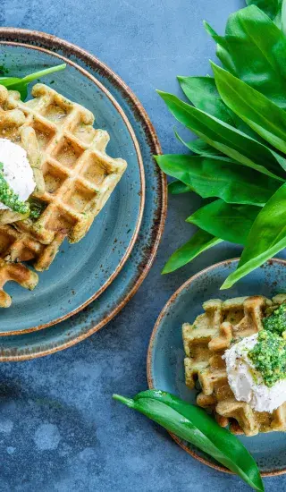 Vafle s medvědím česnekem