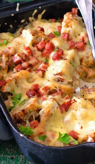 Zapékané vídeňské knedlíky se sýrem