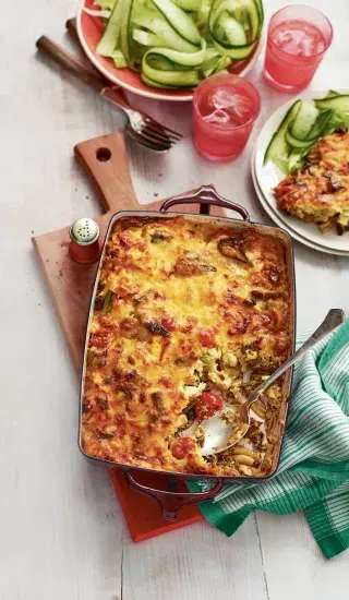 Zapečené makarony s hlívou ústřičnou