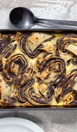 Zapečené palačinky s mákem