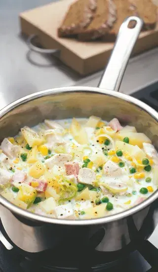 Eintopf s kuřetem a šunkou