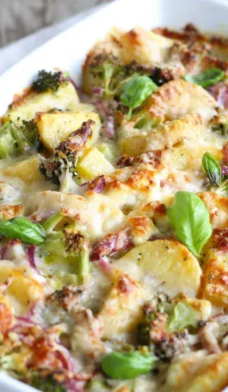 Líný pórek zapečený se sýrem a kapustou