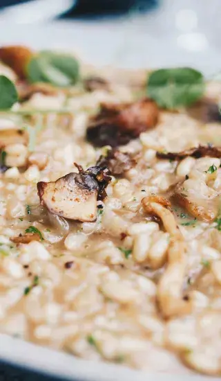 Houbové rizoto s nivou