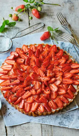 Jahodový koláč s vanilkou a pepřem