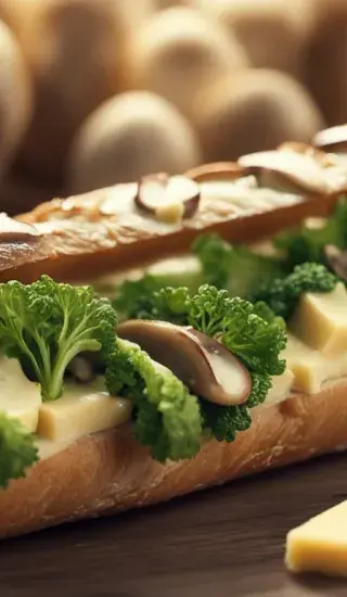 Křupavá bageta s houbami a sýrem