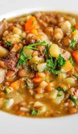 Čočka na kyselo s anglickou slaninou 