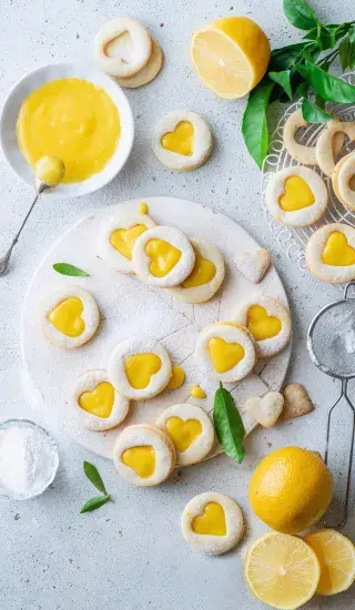 Linecké sušenky plněné citronovým krémem