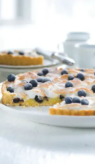 Citronový pusinkový koláč s ovocem