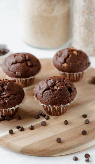 Muffiny s trojí čokoládou