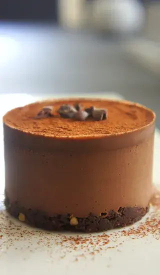 Sametový nepečený čokoládový dort