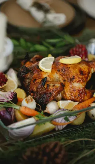 Kuře s kaštanovou nádivkou