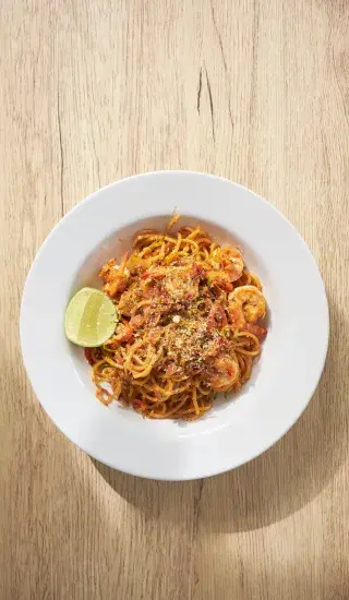 Thajské nudle s krevetami