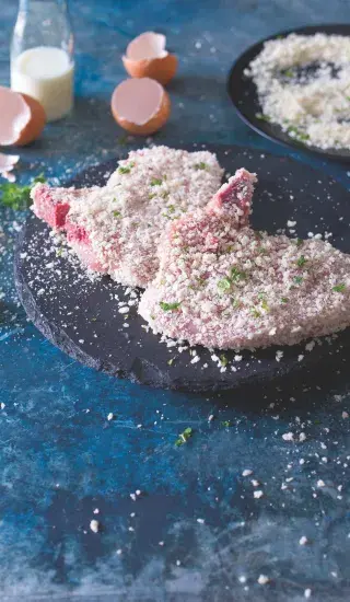  Česnekový vepřový řízek s bylinkovou krustičkou