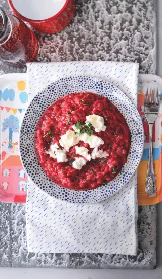 Rizoto s červenou řepou