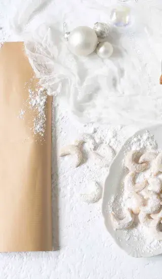 Křehké vanilkové rohlíčky