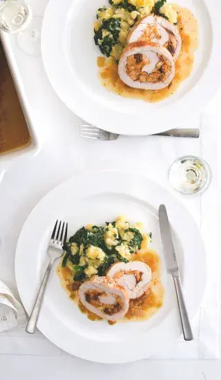 Šťouchané brambory se špenátem