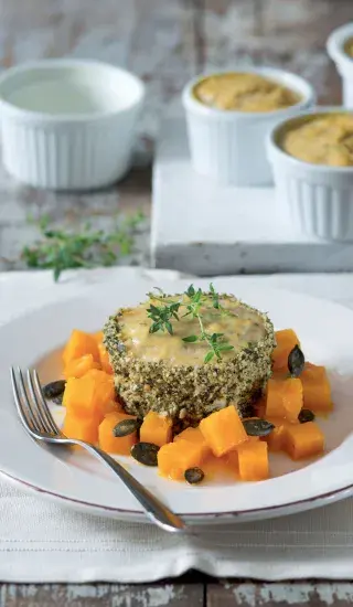 Kapří suflé na dýňovém kompotu