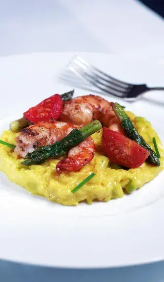 Šafránové rizoto s krevetami