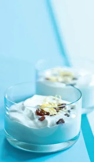 Šampaňský krém s rozinkami