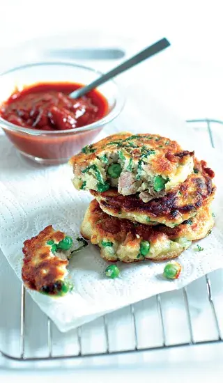 Smaženky s jehněčím, hráškem a mátou