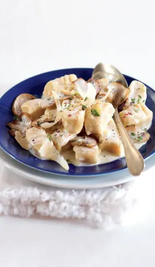 Smetanovo-houbové gnocchi
