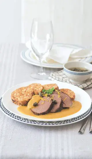 Svíčková po italsku s tyrolským knedlíkem