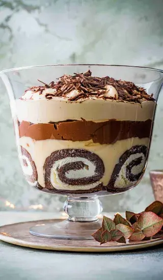 Trifle s čokoládou, kávou a Baileys