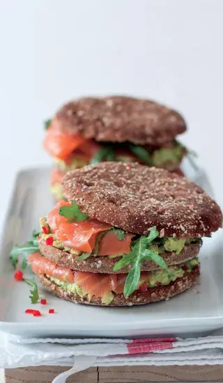 Trojitý lososový sendvič