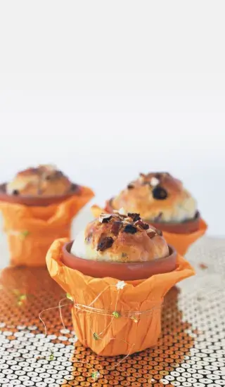 Vánočka v květináči