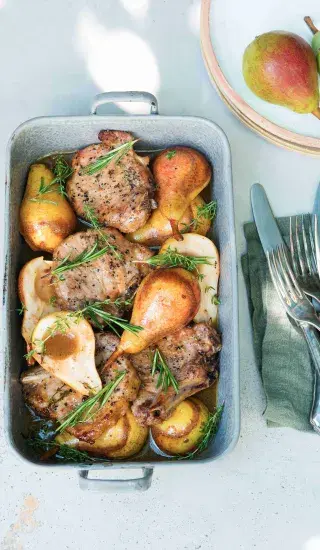 Vepřové kotlety s hruškami