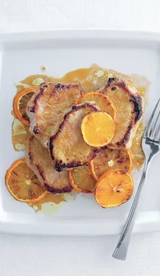 Vepřové kotlety s pomeranči