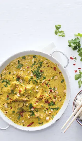 Vepřové kari s kešú a kokosovým mlékem