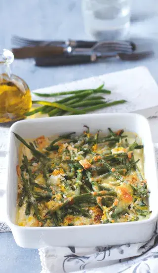 Zapékané fazolky s mozzarellou